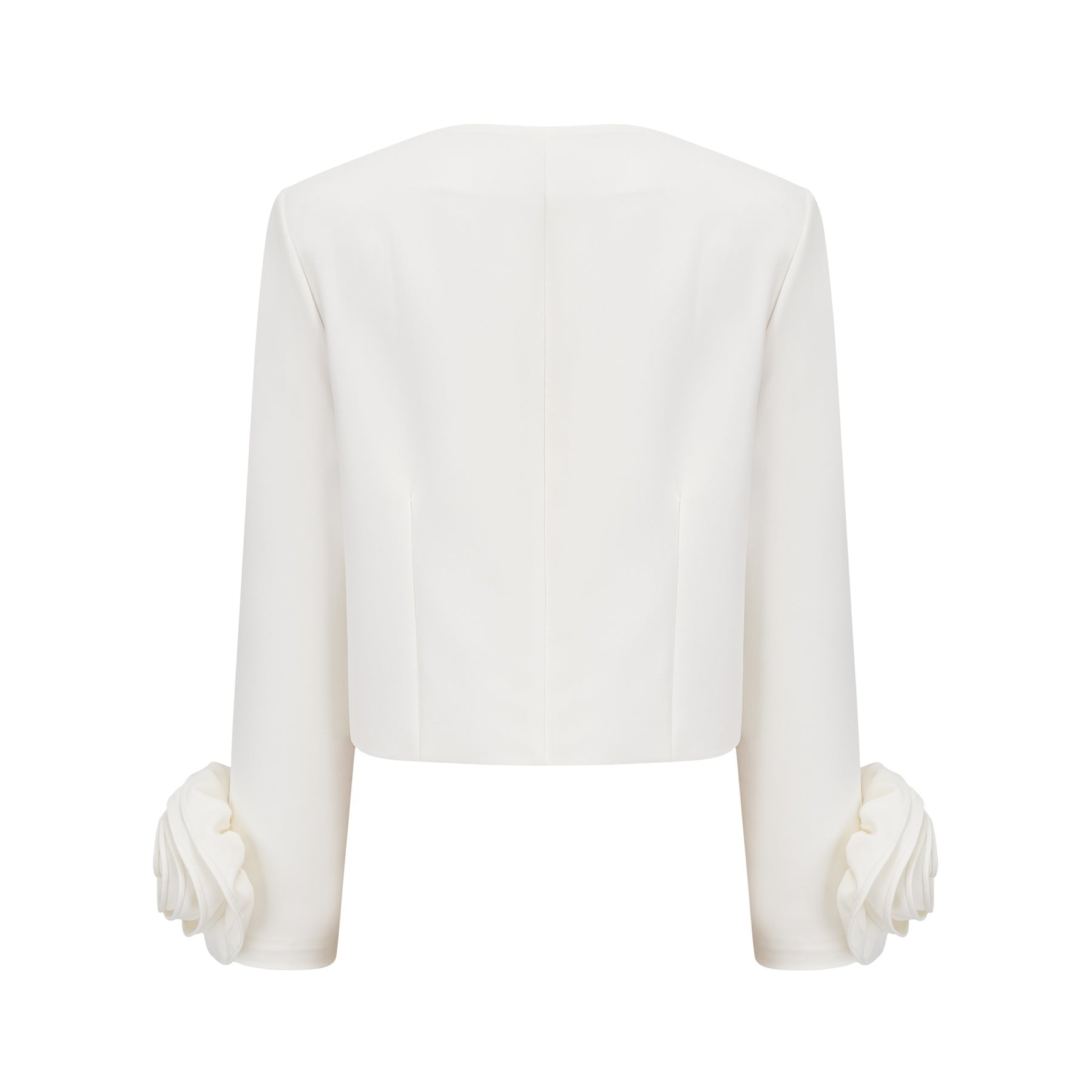 Hilaire white 3dpetal top  skirt matching set