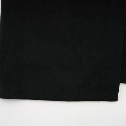 Holland Black Corset Style Maxi Dress with Bow Embellishment and High Slit in Luxurious Terylene Fiber