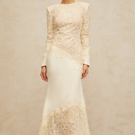 Holly White Maxi Dress with Floral Embroidery and Sequin Details