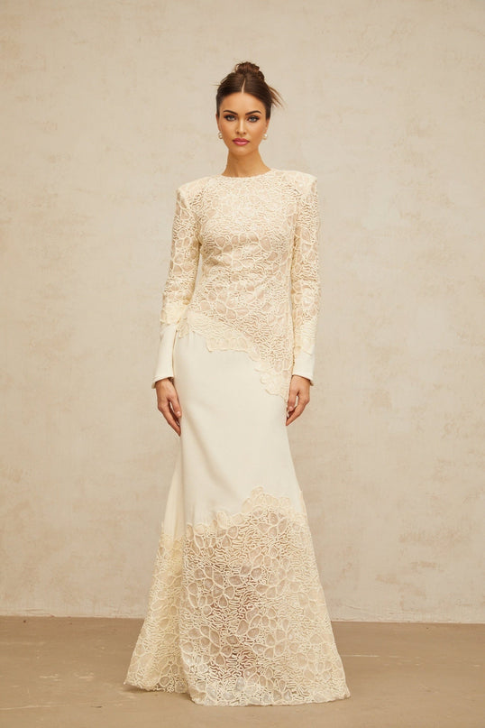 Holly White Maxi Dress with Floral Embroidery and Sequin Embellishments