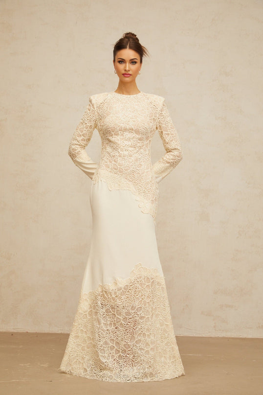 Holly White Maxi Dress with Floral Embroidery and Sequin Embellishments