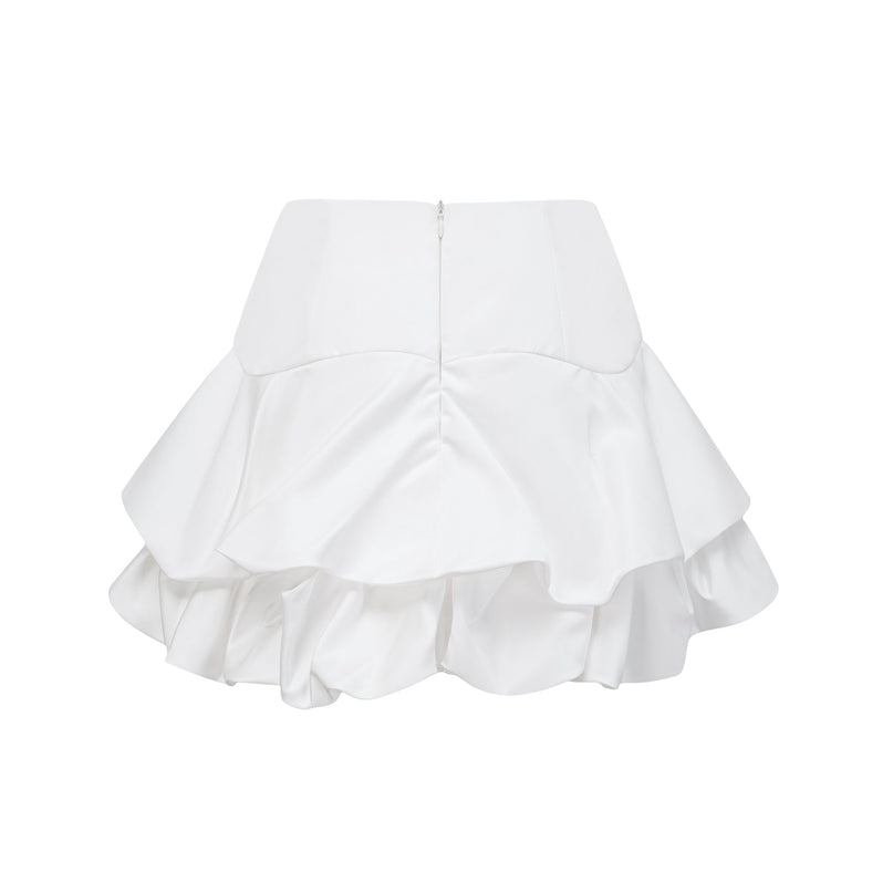 Honorine White Floral Pleated Top Skirt Matching Set