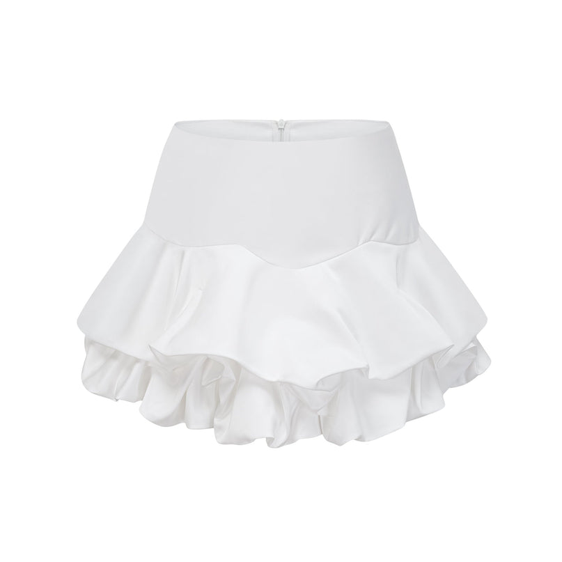 Honorine White Floral Pleated Top Skirt Matching Set