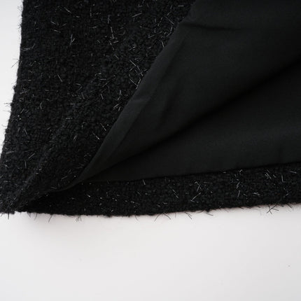 Hope Black Tweed Mini Dress with Bow Detailing and Side Slit