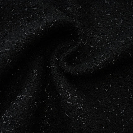Hope Black Tweed Mini Dress Scoop Neck Bow Detailing Side Slit Thigh-Length Silhouette