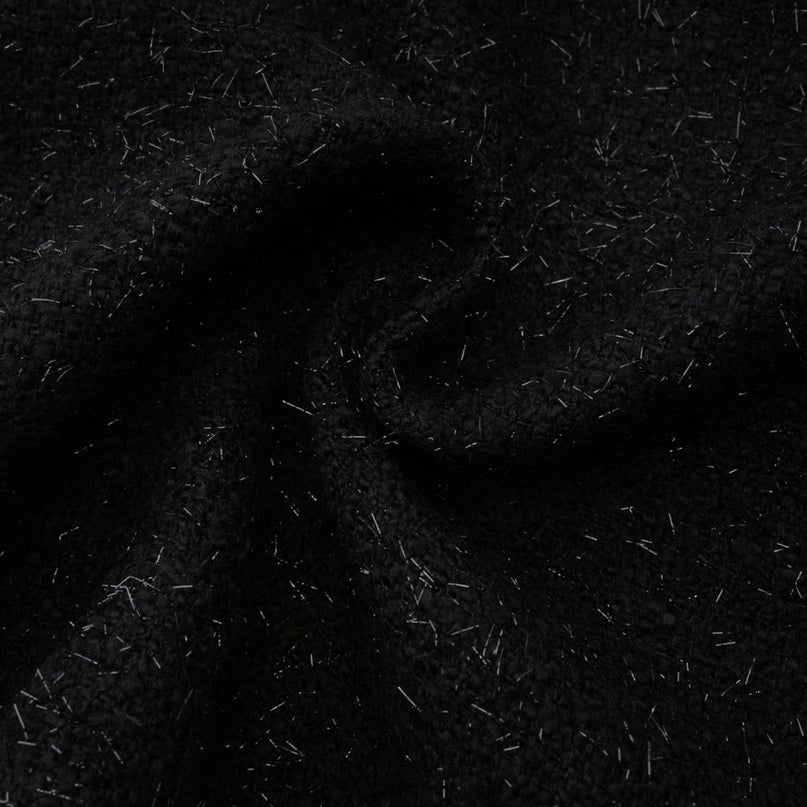 Hope Black Tweed Mini Dress Scoop Neck Bow Detailing Side Slit Thigh-Length Silhouette