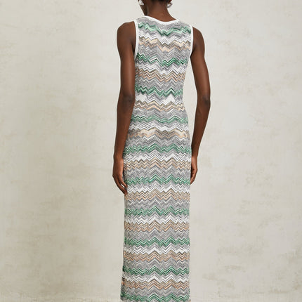 Hope Green Zigzag Maxi Dress