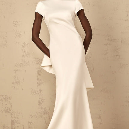 Hope White Maxi Dress with Open Back and Oversize Bow