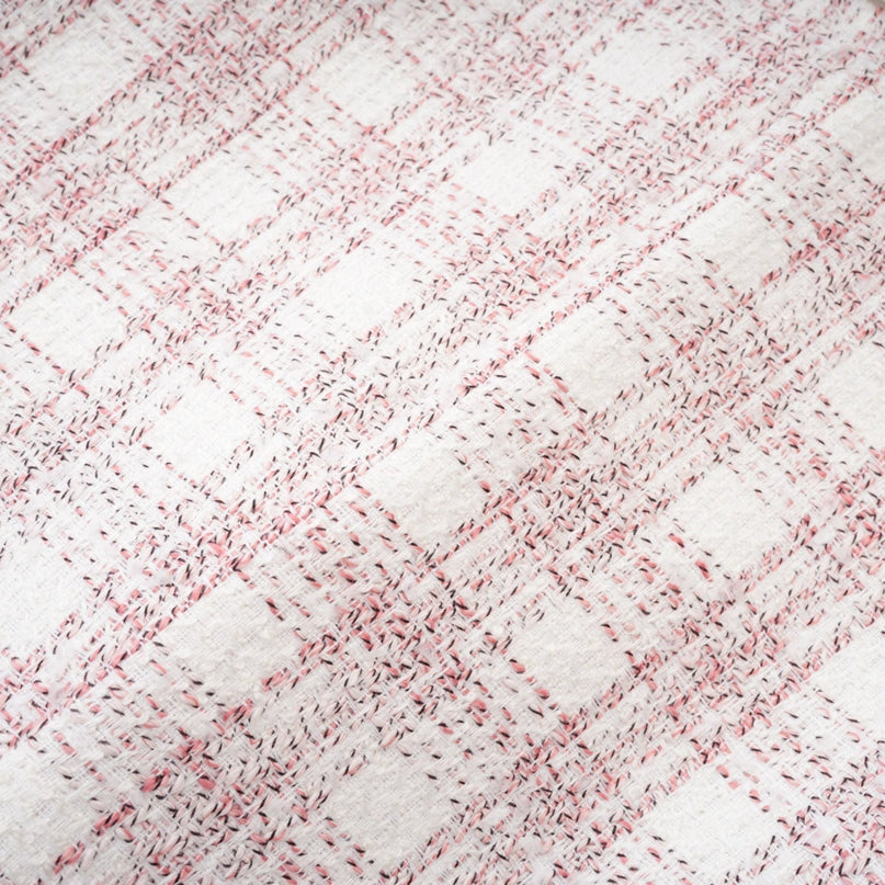 Hunter Pink White Tweed Skirt Top Set