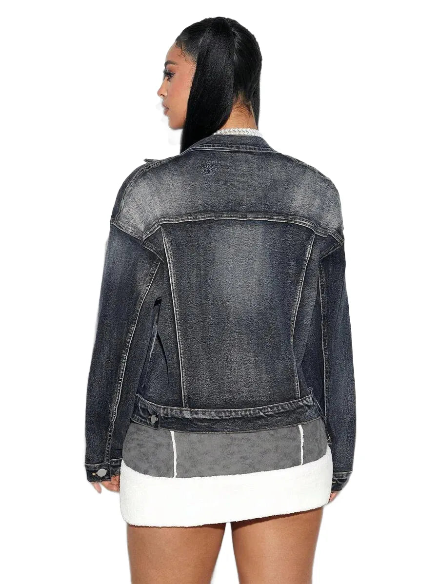 ICON Retro Women Casual Denim Jacket Simple Fashion For Daily Wear