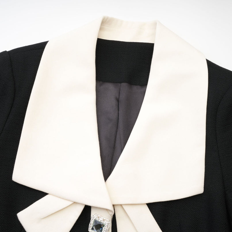 Ida Black & White Jacket Skirt Contrast Set