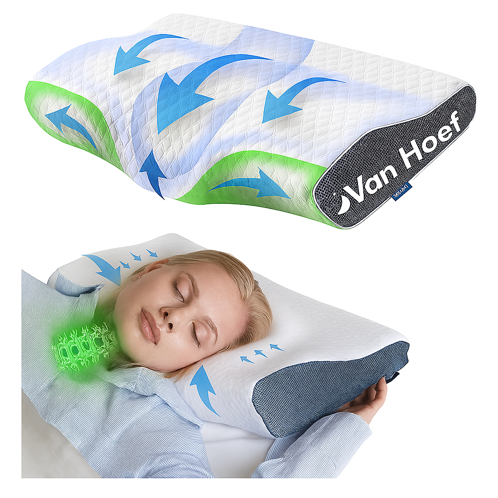 Supportive Contour Pillow For Side, Back & Stomach Sleepers – Standard Size (1-pack) Jacqueline van Hoef