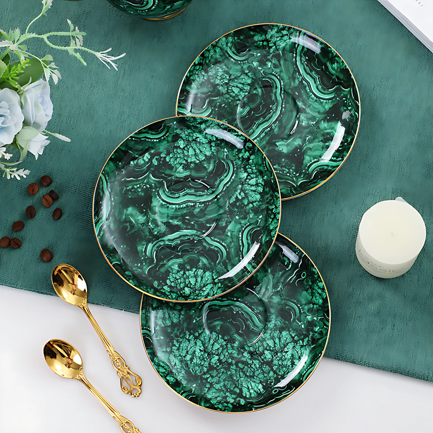 Royal Old England Ceramic Tea Set – Marble & – 21-piece Luxury Set Jacqueline van Hoef