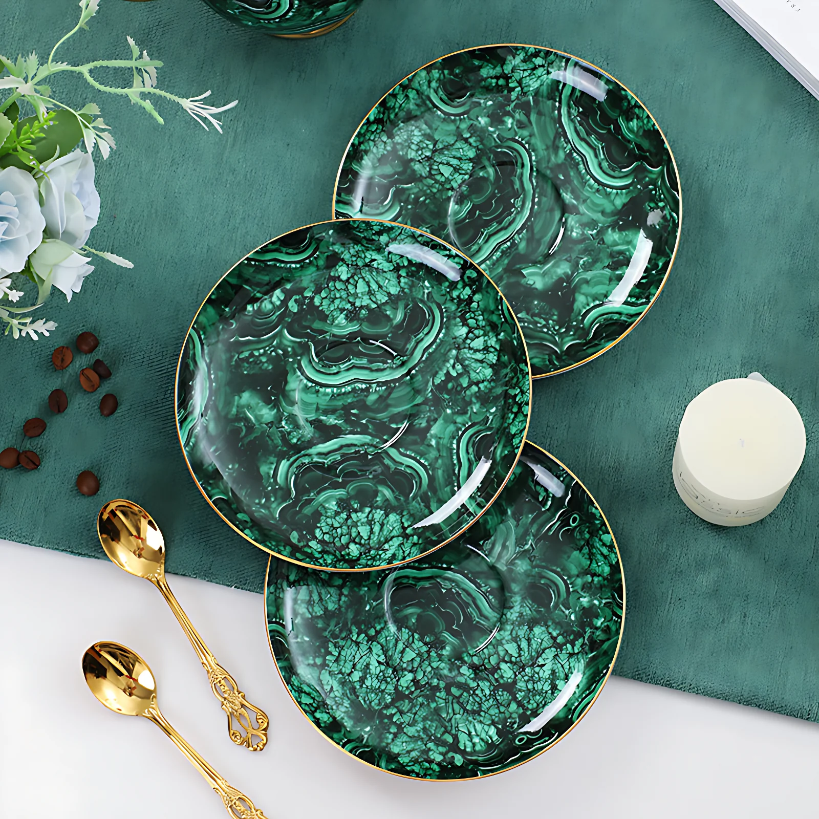 Royal Old England Ceramic Tea Set – Marble & – 21-piece Luxury Set Jacqueline van Hoef