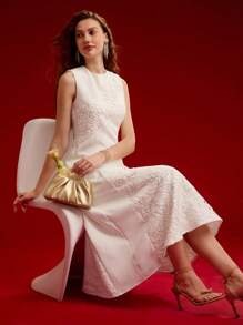 Sloan Maxi Dress - Halter Neckline - Mermaid Hem - High Waist - Asymmetrical Details - modified image