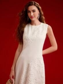 Sloan Maxi Dress - Halter Neckline - Mermaid Hem - High Waist - Asymmetrical Details - modified image