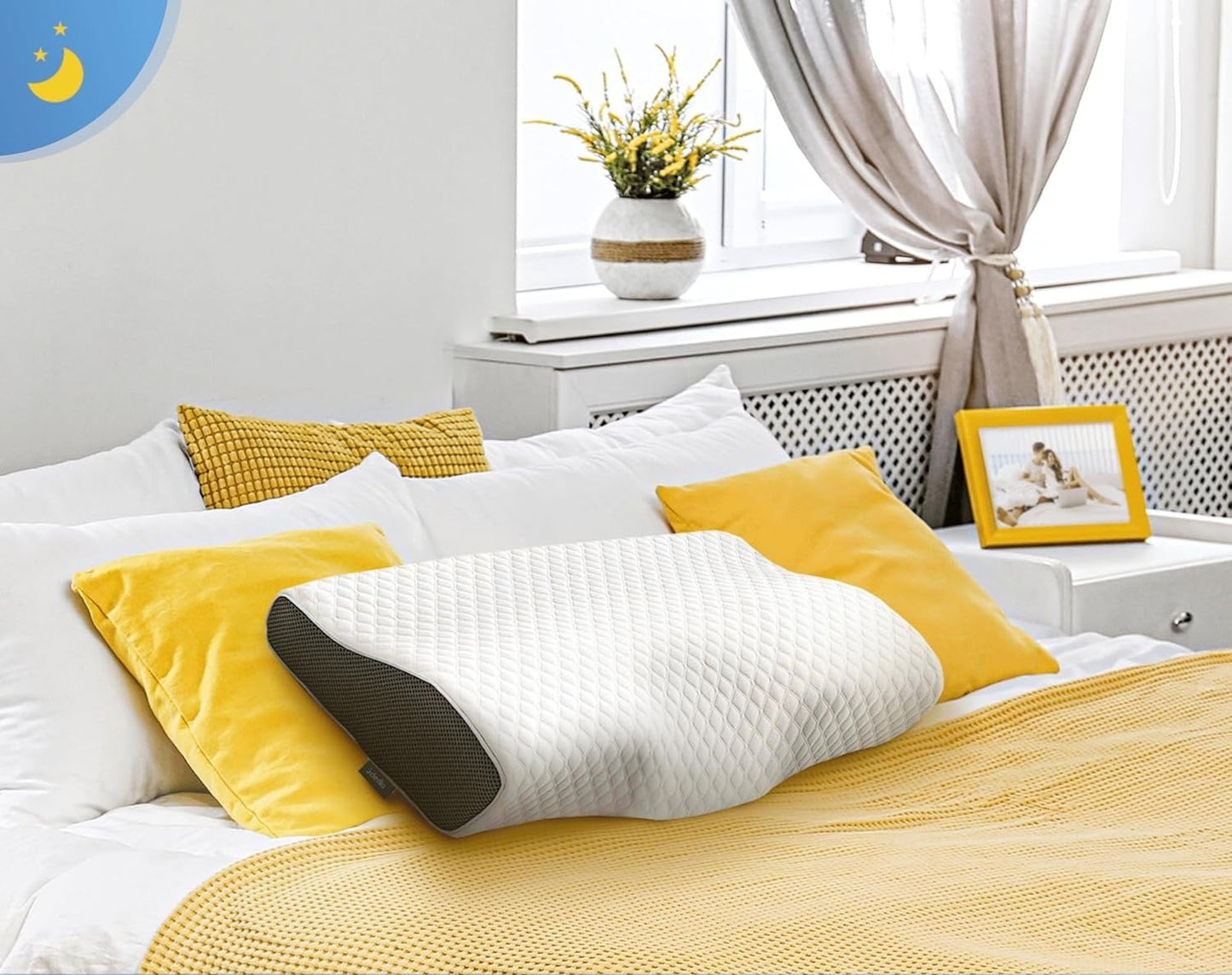 Supportive Contour Pillow For Side, Back & Stomach Sleepers – Standard Size (1-pack) Jacqueline van Hoef