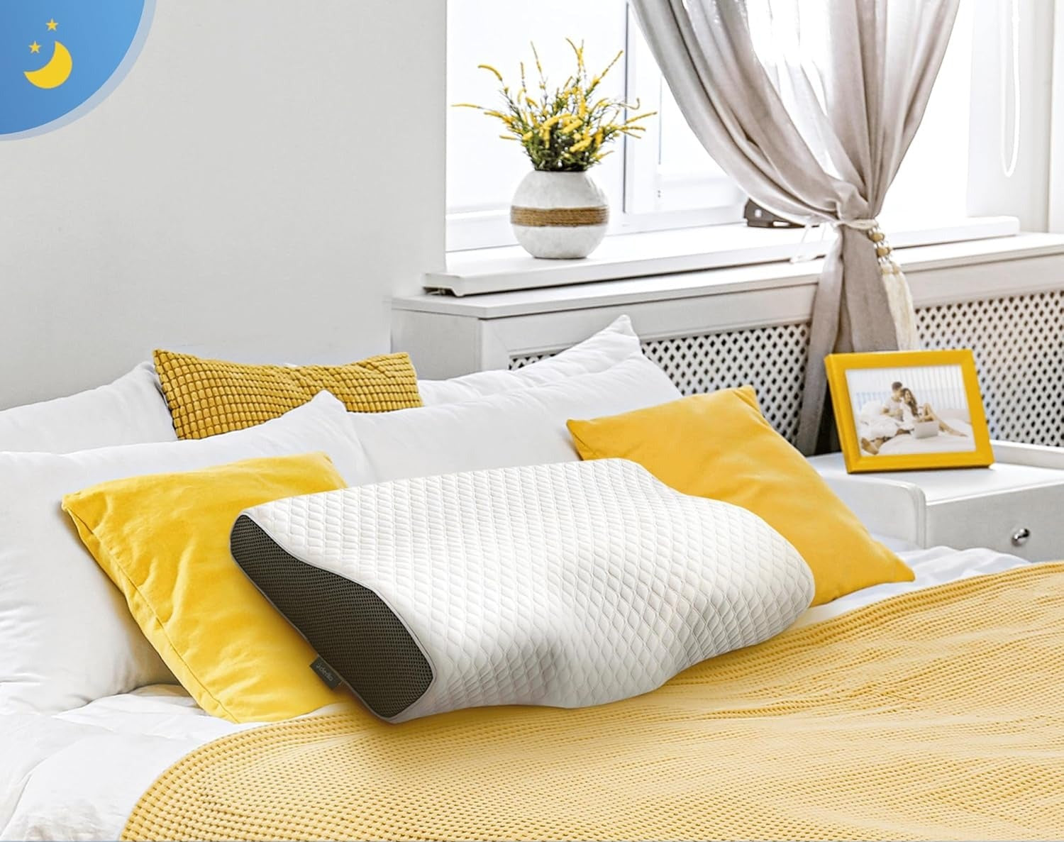 Supportive Contour Pillow For Side, Back & Stomach Sleepers – Standard Size (1-pack) Jacqueline van Hoef