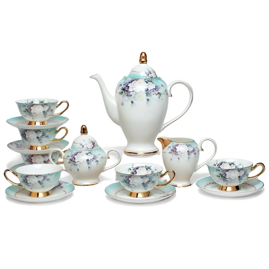 Chinese Porcelain Tea Set – Floral – 15-piece Gift Set Jacqueline van Hoef