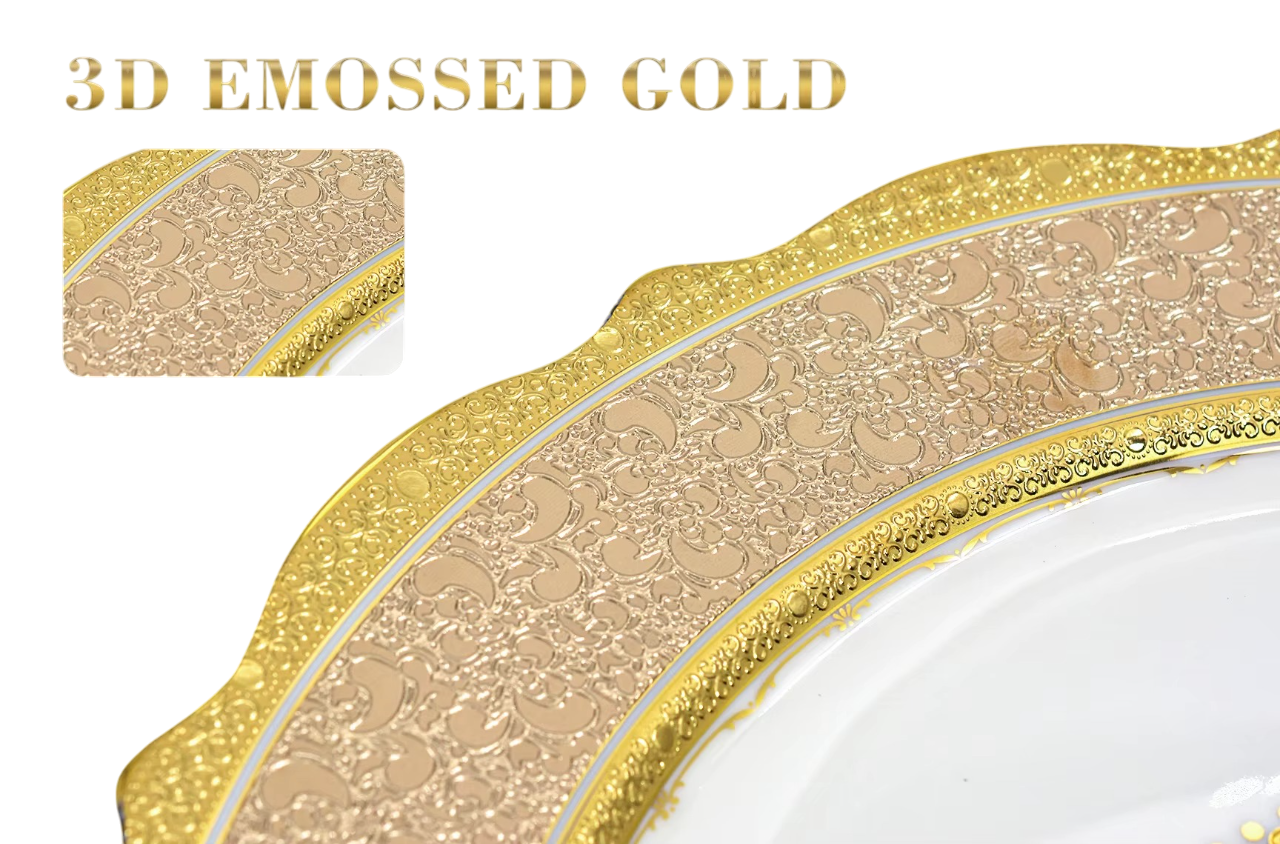 Rosalina Royal Embossed Plates Set 2 Pcs Dinner Set Jacqueline van Hoef