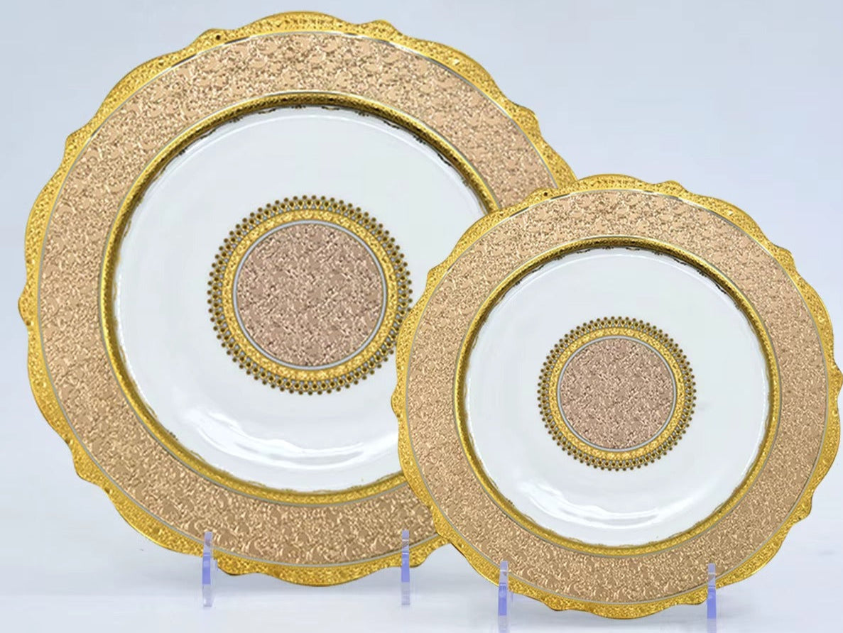 Rosalina Royal Embossed Plates Set 2 Pcs Dinner Set Jacqueline van Hoef