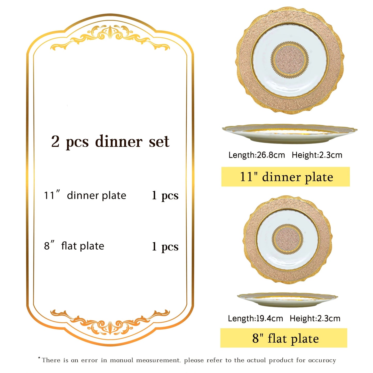 Rosalina Royal Embossed Plates Set 2 Pcs Dinner Set Jacqueline van Hoef