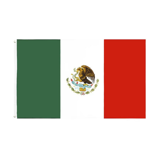 Mexican Flag 3 x 5 ft – Green White Red Polyester with Grommets