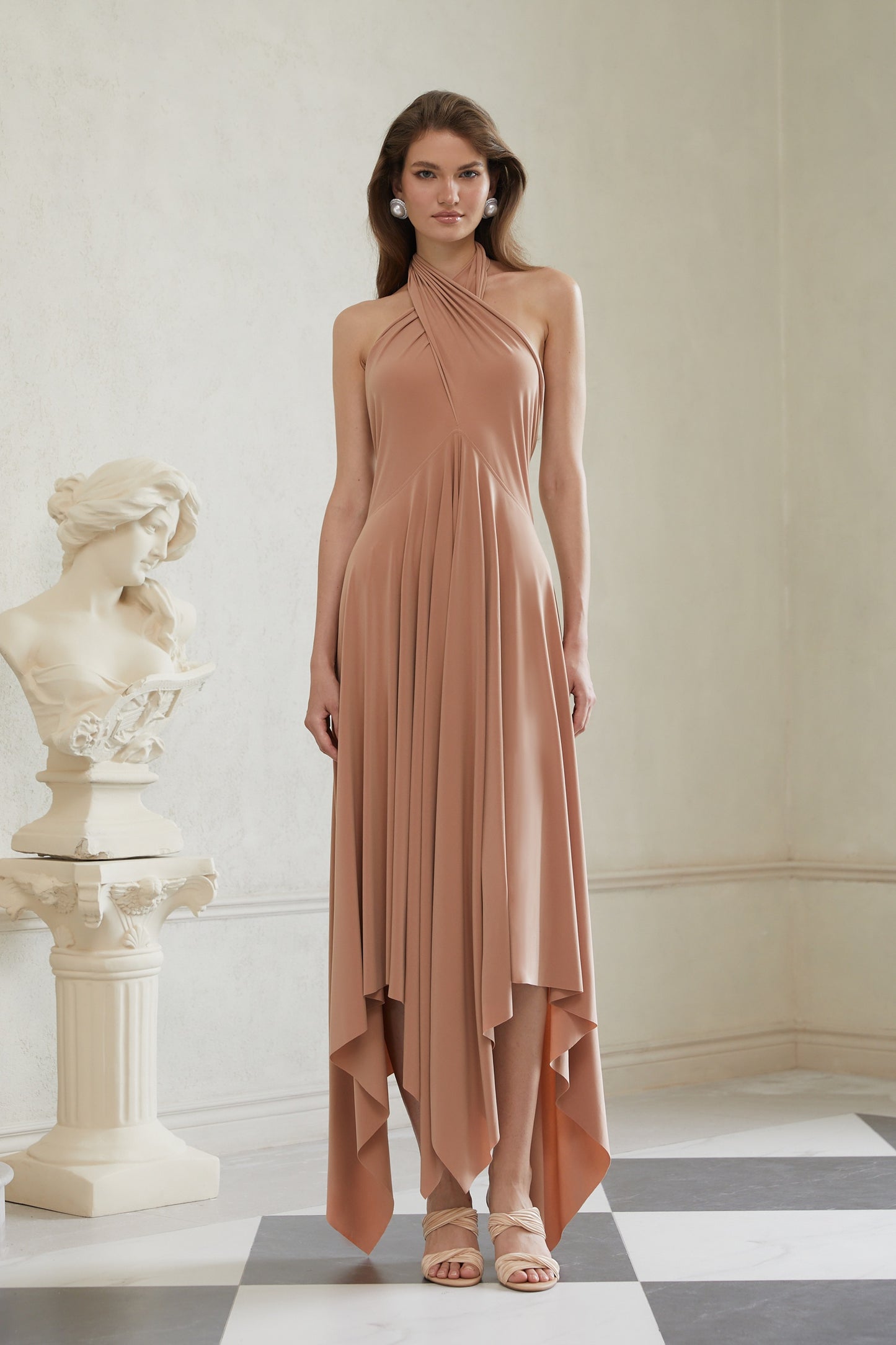 Infini Khaki Convertible Midi Dress
