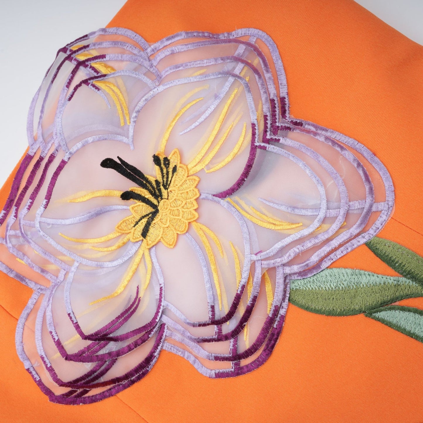 Irène Sequin Embroidered OffShoulder Midi Dress in Orange