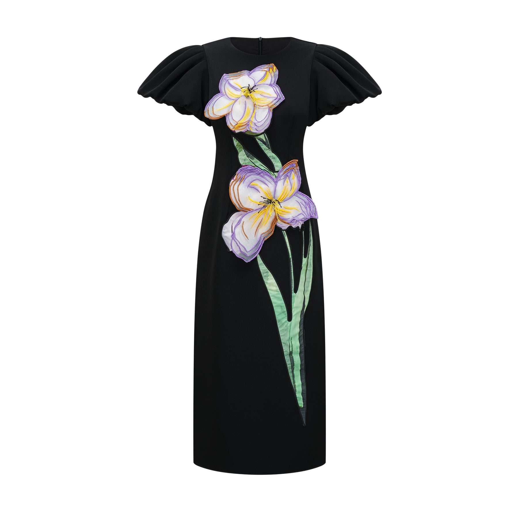Irène sequined floralembroidered midi dress in Black