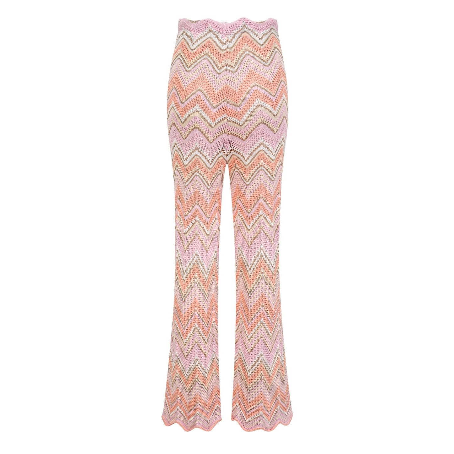 Irina Pink Zigzag Pointelle Knit Matching Set