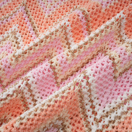 Irina Pink Zigzag Pointelle Knit Matching Set