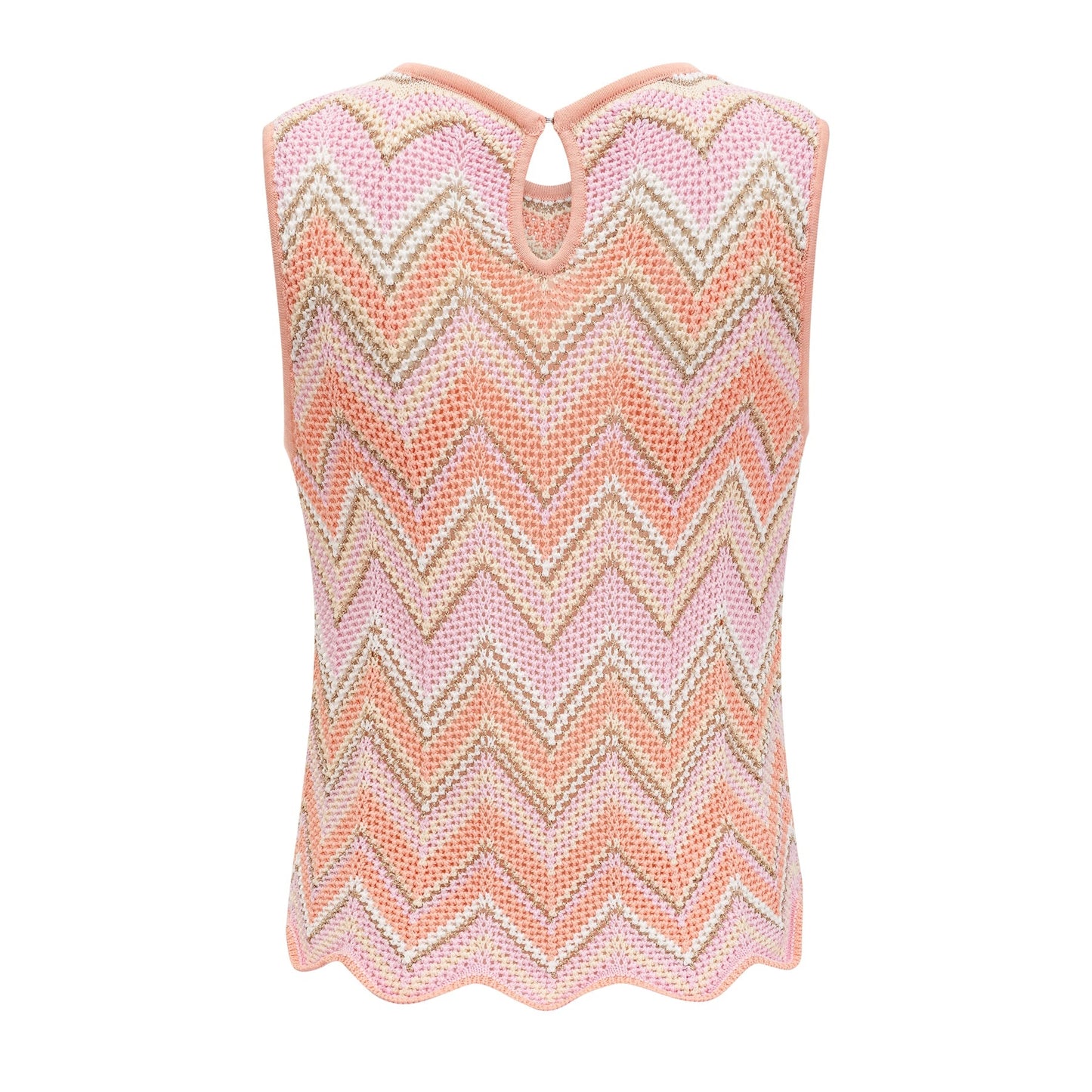 Irina Pink Zigzag Pointelle Knit Matching Set