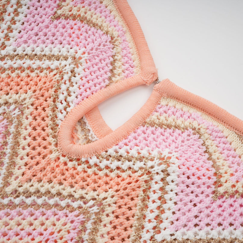 Irina Pink Zigzag Pointelle Knit Matching Set