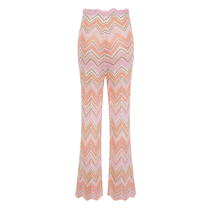 Irina Pink Zigzag Pointelle Knit Matching Set