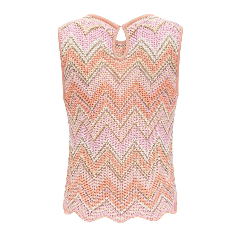 Irina Pink Zigzag Pointelle Knit Matching Set