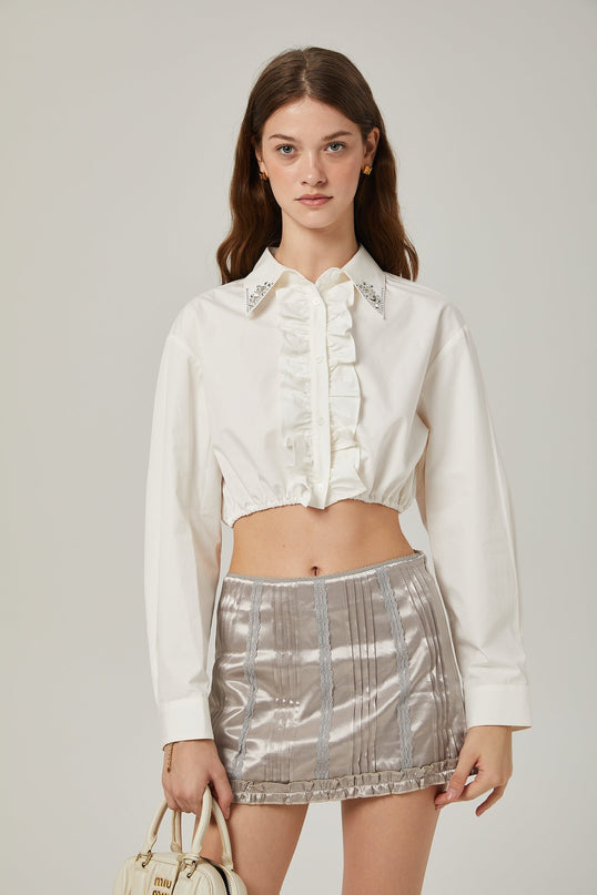 Isabeau crystalembellished shirt