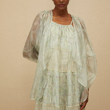 Isabella Green Tie-Dye Cardigan Dress Set