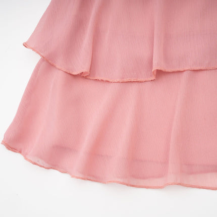 Isabella Pink Halterneck Ruffled Mini Dress 100% Rayon