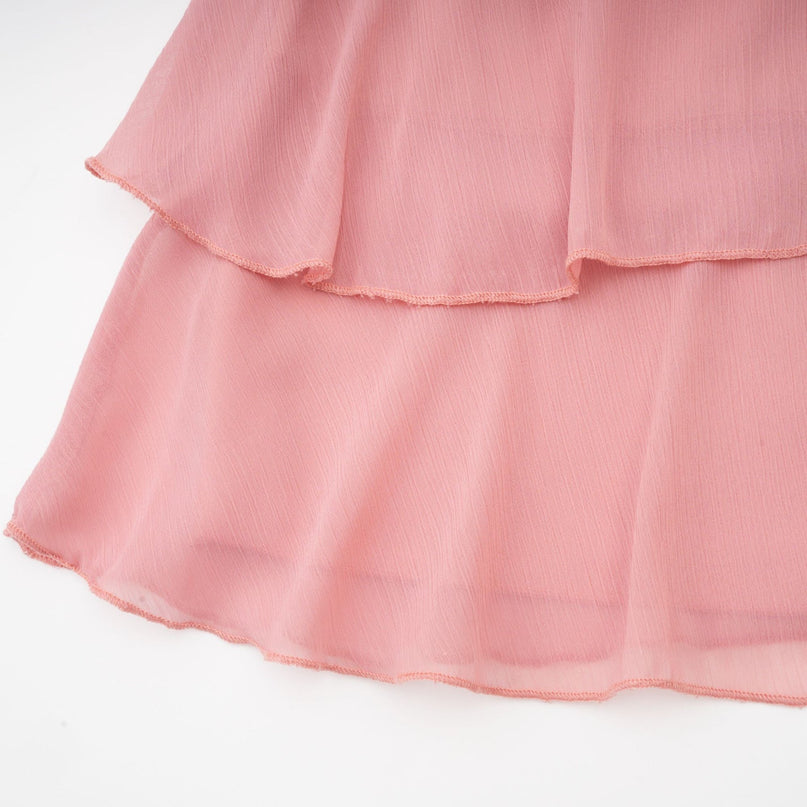 Isabella Pink Halterneck Ruffled Mini Dress 100% Rayon