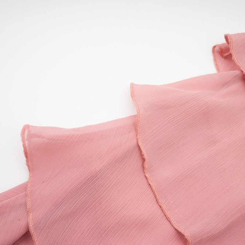 Isabella Pink Tiered Halterneck Mini Dress