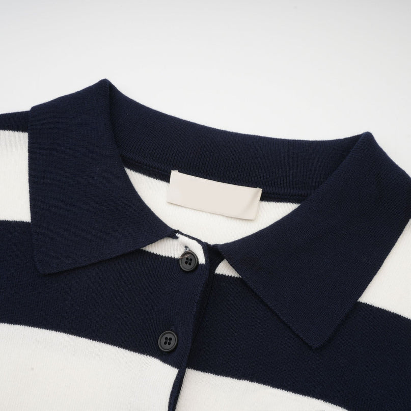 Isabella White Black Striped Block Shirt