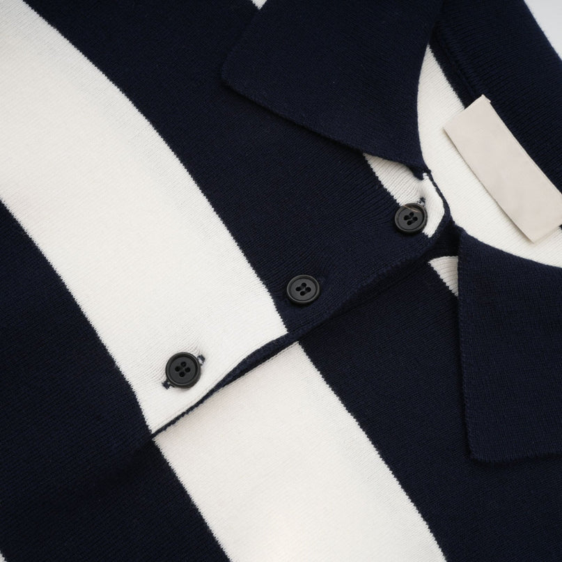 Isabella White Black Striped Block Shirt