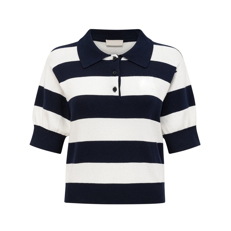 Isabella White Black Striped Shirt Chic Block