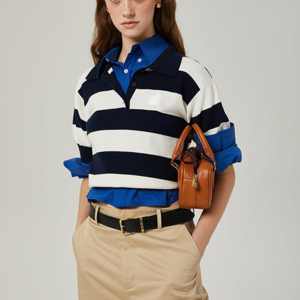 Isabella White Black Striped Shirt Chic Block