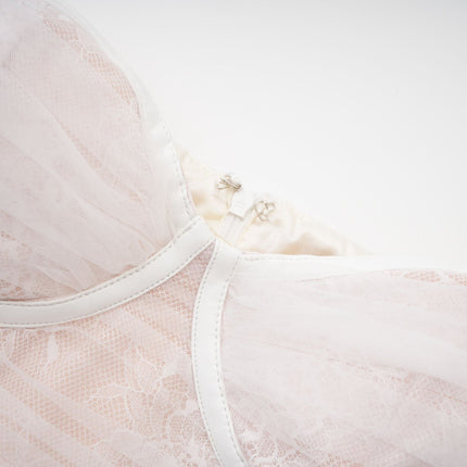 Isabella White Mesh Bustier Mini Dress