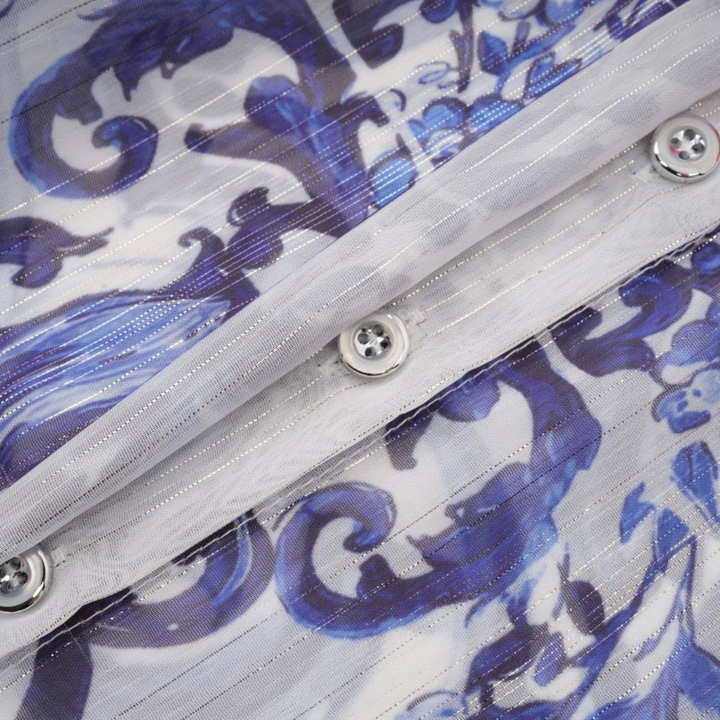 Isabelle patternprint cinchwaist midi dress