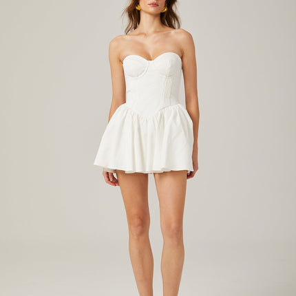 Isabelle White Off-The-Shoulder Mini Dress