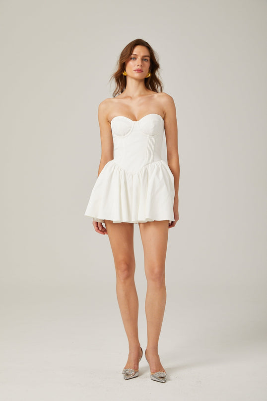 Isabelle White Off-The-Shoulder Mini Dress