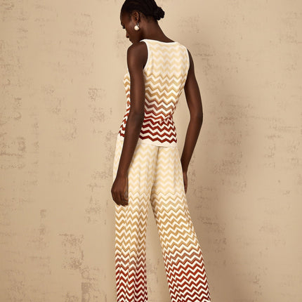 Isabelle Yellow Zigzag Knit Matching Set